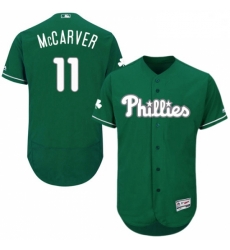 Mens Majestic Philadelphia Phillies 11 Tim McCarver Green Celtic Flexbase Authentic Collection MLB Jersey Mens Majestic Philadelphia Phillies 11 Tim McCarver Green Celtic Flexbase Authentic Collection MLB Jersey