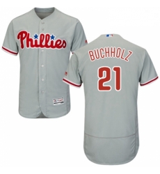 Mens Majestic Philadelphia Phillies 21 Clay Buchholz Grey Flexbase Authentic Collection MLB Jersey Mens Majestic Philadelphia Phillies 21 Clay Buchholz Grey Flexbase Authentic Collection MLB Jersey