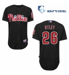 Mens Majestic Philadelphia Phillies 26 Chase Utley Replica Black Cool Base MLB Jersey Mens Majestic Philadelphia Phillies 26 Chase Utley Replica Black Cool Base MLB Jersey