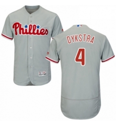 Mens Majestic Philadelphia Phillies 4 Lenny Dykstra Grey Road Flex Base Authentic Collection MLB Jersey Mens Majestic Philadelphia Phillies 4 Lenny Dykstra Grey Road Flex Base Authentic Collection MLB Jersey