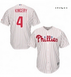Mens Majestic Philadelphia Phillies 4 Scott Kingery Replica WhiteRed Strip Home Cool Base MLB Jersey Mens Majestic Philadelphia Phillies 4 Scott Kingery Replica WhiteRed Strip Home Cool Base MLB Jersey
