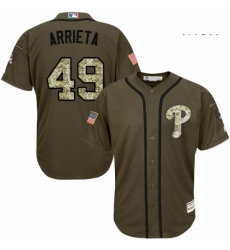 Mens Majestic Philadelphia Phillies 49 Jake Arrieta Authentic Green Salute to Service MLB Jersey Mens Majestic Philadelphia Phillies 49 Jake Arrieta Authentic Green Salute to Service MLB Jersey