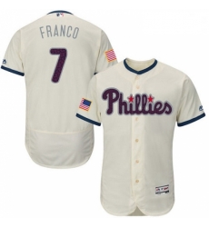 Mens Majestic Philadelphia Phillies 7 Maikel Franco Cream Fashion Stars Stripes Flex Base MLB Jersey Mens Majestic Philadelphia Phillies 7 Maikel Franco Cream Fashion Stars Stripes Flex Base MLB Jersey