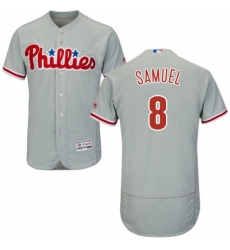 Mens Majestic Philadelphia Phillies 8 Juan Samuel Grey Road Flex Base Authentic Collection MLB Jersey Mens Majestic Philadelphia Phillies 8 Juan Samuel Grey Road Flex Base Authentic Collection MLB Jersey