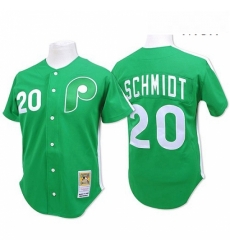 Mens Mitchell and Ness Philadelphia Phillies 20 Mike Schmidt Authentic Green Throwback MLB Jersey Mens Mitchell and Ness Philadelphia Phillies 20 Mike Schmidt Authentic Green Throwback MLB Jersey