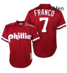 Mens Mitchell and Ness Philadelphia Phillies 7 Maikel Franco Authentic Red Throwback MLB Jersey Mens Mitchell and Ness Philadelphia Phillies 7 Maikel Franco Authentic Red Throwback MLB Jersey