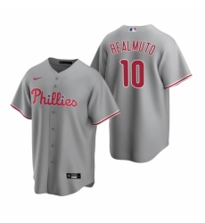Mens Nike Philadelphia Phillies 10 JT Realmuto Gray Road Stitched Baseball Jersey Mens Nike Philadelphia Phillies 10 JT Realmuto Gray Road Stitched Baseball Jersey