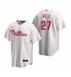 Mens Nike Philadelphia Phillies 27 Aaron Nola White Home Stitched Baseball Jerse Mens Nike Philadelphia Phillies 27 Aaron Nola White Home Stitched Baseball Jerse