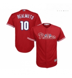 Mens Philadelphia Phillies 10 J T Realmuto Replica Red Alternate Cool Base Baseball Jersey Mens Philadelphia Phillies 10 J T Realmuto Replica Red Alternate Cool Base Baseball Jersey