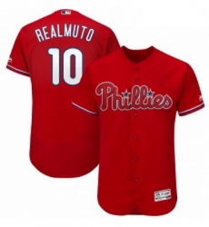 Mens Philadelphia Phillies 10 JT Realmuto Majestic Scarlet Alternate Flex Base Authentic Collection MLB Jersey Mens Philadelphia Phillies 10 JT Realmuto Majestic Scarlet Alternate Flex Base Authentic Collection MLB Jersey