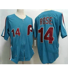 Men's Philadelphia Phillies #14 Pete Rose Lilght Blue Throwback 1980 Stitched Jersey Men's Philadelphia Phillies #14 Pete Rose Lilght Blue Throwback 1980 Stitched Jersey