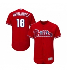 Mens Philadelphia Phillies 16 Cesar Hernandez Red Alternate Flex Base Authentic Collection Baseball Jersey Mens Philadelphia Phillies 16 Cesar Hernandez Red Alternate Flex Base Authentic Collection Baseball Jersey