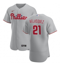 Philadelphia Phillies 21 Vince Velasquez Men Nike Gray Road 2020 Authentic Player MLB Jersey Philadelphia Phillies 21 Vince Velasquez Men Nike Gray Road 2020 Authentic Player MLB Jersey