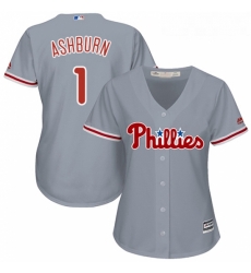 Womens Majestic Philadelphia Phillies 1 Richie Ashburn Authentic Grey Road Cool Base MLB Jersey Womens Majestic Philadelphia Phillies 1 Richie Ashburn Authentic Grey Road Cool Base MLB Jersey