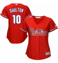 Womens Majestic Philadelphia Phillies 10 Darren Daulton Replica Red Alternate Cool Base MLB Jersey Womens Majestic Philadelphia Phillies 10 Darren Daulton Replica Red Alternate Cool Base MLB Jersey