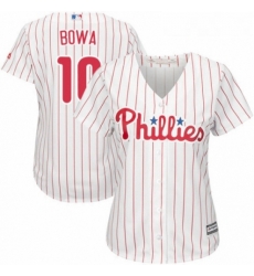 Womens Majestic Philadelphia Phillies 10 Larry Bowa Replica WhiteRed Strip Home Cool Base MLB Jersey Womens Majestic Philadelphia Phillies 10 Larry Bowa Replica WhiteRed Strip Home Cool Base MLB Jersey