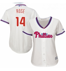 Womens Majestic Philadelphia Phillies 14 Pete Rose Authentic Cream Alternate Cool Base MLB Jersey Womens Majestic Philadelphia Phillies 14 Pete Rose Authentic Cream Alternate Cool Base MLB Jersey