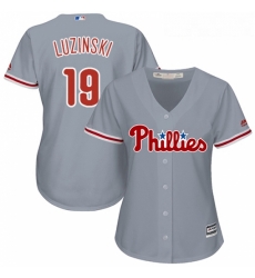 Womens Majestic Philadelphia Phillies 19 Greg Luzinski Authentic Grey Road Cool Base MLB Jersey Womens Majestic Philadelphia Phillies 19 Greg Luzinski Authentic Grey Road Cool Base MLB Jersey
