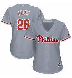 Womens Majestic Philadelphia Phillies 26 Chase Utley Replica Grey Road Cool Base MLB Jersey Womens Majestic Philadelphia Phillies 26 Chase Utley Replica Grey Road Cool Base MLB Jersey