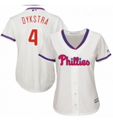 Womens Majestic Philadelphia Phillies 4 Lenny Dykstra Replica Cream Alternate Cool Base MLB Jersey Womens Majestic Philadelphia Phillies 4 Lenny Dykstra Replica Cream Alternate Cool Base MLB Jersey