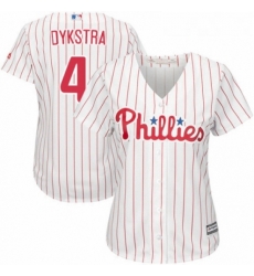 Womens Majestic Philadelphia Phillies 4 Lenny Dykstra Replica WhiteRed Strip Home Cool Base MLB Jersey Womens Majestic Philadelphia Phillies 4 Lenny Dykstra Replica WhiteRed Strip Home Cool Base MLB Jersey