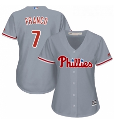 Womens Majestic Philadelphia Phillies 7 Maikel Franco Authentic Grey Road Cool Base MLB Jersey Womens Majestic Philadelphia Phillies 7 Maikel Franco Authentic Grey Road Cool Base MLB Jersey
