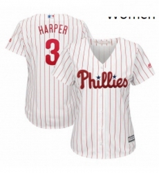 Womens Philadelphia Phillies 3 Bryce Harper Majestic WhiteRed Strip Home Cool Base Replica Player Jersey Womens Philadelphia Phillies 3 Bryce Harper Majestic WhiteRed Strip Home Cool Base Replica Player Jersey