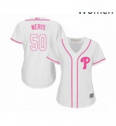 Womens Philadelphia Phillies 50 Hector Neris Replica White Fashion Cool Base Baseball Jersey Womens Philadelphia Phillies 50 Hector Neris Replica White Fashion Cool Base Baseball Jersey
