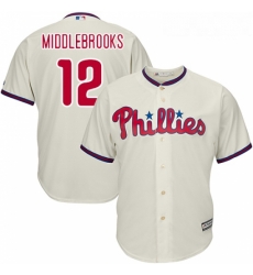 Youth Majestic Philadelphia Phillies 12 Will Middlebrooks Replica Cream Alternate Cool Base MLB Jersey Youth Majestic Philadelphia Phillies 12 Will Middlebrooks Replica Cream Alternate Cool Base MLB Jersey