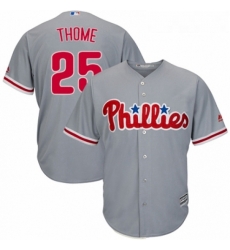 Youth Majestic Philadelphia Phillies 25 Jim Thome Replica Grey Road Cool Base MLB Jersey Youth Majestic Philadelphia Phillies 25 Jim Thome Replica Grey Road Cool Base MLB Jersey