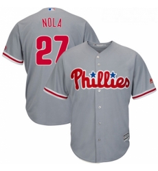 Youth Majestic Philadelphia Phillies 27 Aaron Nola Authentic Grey Road Cool Base MLB Jersey Youth Majestic Philadelphia Phillies 27 Aaron Nola Authentic Grey Road Cool Base MLB Jersey
