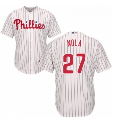 Youth Majestic Philadelphia Phillies 27 Aaron Nola Authentic WhiteRed Strip Home Cool Base MLB Jersey Youth Majestic Philadelphia Phillies 27 Aaron Nola Authentic WhiteRed Strip Home Cool Base MLB Jersey