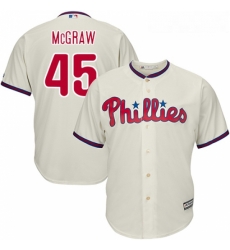 Youth Majestic Philadelphia Phillies 45 Tug McGraw Replica Cream Alternate Cool Base MLB Jersey Youth Majestic Philadelphia Phillies 45 Tug McGraw Replica Cream Alternate Cool Base MLB Jersey