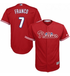Youth Majestic Philadelphia Phillies 7 Maikel Franco Replica Red Alternate Cool Base MLB Jersey Youth Majestic Philadelphia Phillies 7 Maikel Franco Replica Red Alternate Cool Base MLB Jersey