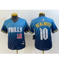 Youth Philadelphia Phillies 10 J T Realmuto Blue 2024 City Connect Limited Stitched Baseball Jersey 4 Youth Philadelphia Phillies 10 J T Realmuto Blue 2024 City Connect Limited Stitched Baseball Jersey 4