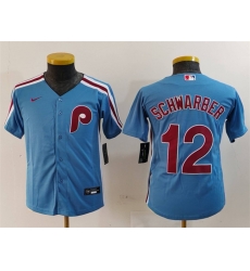 Youth Philadelphia Phillies 12 Kyle Schwarber Blue Cool Base Stitched Baseball Jersey Youth Philadelphia Phillies 12 Kyle Schwarber Blue Cool Base Stitched Baseball Jersey