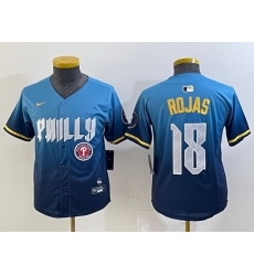 Youth Philadelphia Phillies 18 Johan Rojas Blue 2024 City Connect Limited Stitched jerseys 3 Youth Philadelphia Phillies 18 Johan Rojas Blue 2024 City Connect Limited Stitched jerseys 3