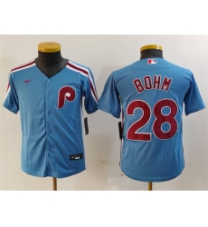 Youth Philadelphia Phillies 28 Alec Bohm Blue Cool Base Stitched Baseball Jersey Youth Philadelphia Phillies 28 Alec Bohm Blue Cool Base Stitched Baseball Jersey
