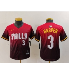 Youth Philadelphia Phillies 3 Bryce Harper Red 2024 City Connect Limited Stitched Baseball Jersey 6 Youth Philadelphia Phillies 3 Bryce Harper Red 2024 City Connect Limited Stitched Baseball Jersey 6