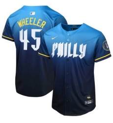 Youth Philadelphia Phillies 45 Zack Wheeler Blue 2024 City Connect Limited Stitched Baseball Jersey Youth Philadelphia Phillies 45 Zack Wheeler Blue 2024 City Connect Limited Stitched Baseball Jersey