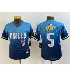 Youth Philadelphia Phillies 5 Bryson Stott Blue 2024 City Connect Limited Stitched Baseball Jersey 5 Youth Philadelphia Phillies 5 Bryson Stott Blue 2024 City Connect Limited Stitched Baseball Jersey 5