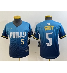Youth Philadelphia Phillies 5 Bryson Stott Blue 2024 City Connect Limited Stitched Jersey Youth Philadelphia Phillies 5 Bryson Stott Blue 2024 City Connect Limited Stitched Jersey