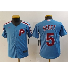 Youth Philadelphia Phillies 5 Bryson Stott Blue Cool Base Stitched Baseball Jersey Youth Philadelphia Phillies 5 Bryson Stott Blue Cool Base Stitched Baseball Jersey