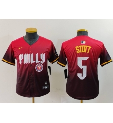 Youth Philadelphia Phillies 5 Bryson Stott Red 2024 City Connect Limited Stitched Baseball Jersey 6 Youth Philadelphia Phillies 5 Bryson Stott Red 2024 City Connect Limited Stitched Baseball Jersey 6