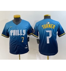 Youth Philadelphia Phillies 7 Trea Turner Blue 2024 City Connect Limited Stitched Jersey 2 Youth Philadelphia Phillies 7 Trea Turner Blue 2024 City Connect Limited Stitched Jersey 2