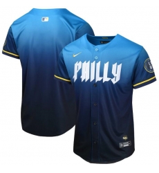 Youth Philadelphia Phillies Blank Blue 2024 City Connect Limited Stitched Baseball Jersey Youth Philadelphia Phillies Blank Blue 2024 City Connect Limited Stitched Baseball Jersey