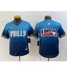 Youth Philadelphia Phillies Team Big Logo Blue 2024 City Connect Limited Stitched Baseball Jersey Youth Philadelphia Phillies Team Big Logo Blue 2024 City Connect Limited Stitched Baseball Jersey