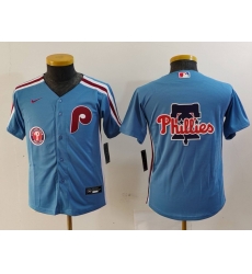 Youth Philadelphia Phillies Team Big Logo Blue Cool Base Stitched Baseball Jersey 5 Youth Philadelphia Phillies Team Big Logo Blue Cool Base Stitched Baseball Jersey 5