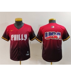Youth Philadelphia Phillies Team Big Logo Red 2024 City Connect Limited Stitched Baseball Jersey Youth Philadelphia Phillies Team Big Logo Red 2024 City Connect Limited Stitched Baseball Jersey