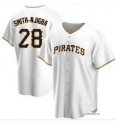 Men Nike Pittsburgh Pirates 28 Canaan Elijah Smith-Njigba White Cool Base Stitched MLB Jerseys Men Nike Pittsburgh Pirates 28 Canaan Elijah Smith-Njigba White Cool Base Stitched MLB Jerseys